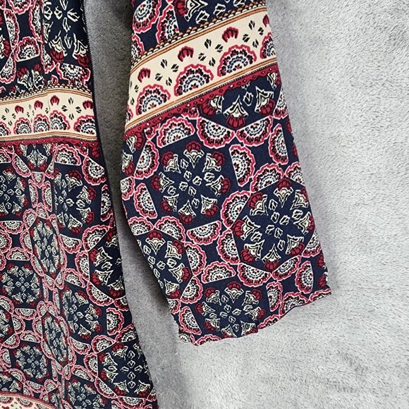 Womens Abercrombie & Fitch Retro Print Dress 3/4 Sleeve Round Neck Size XS - Picture 5 of 14